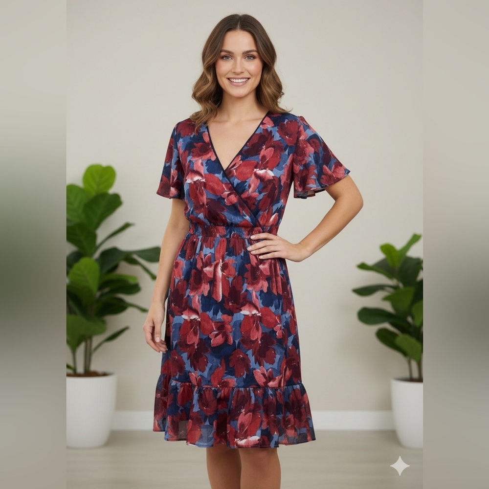 Draper James Floral Flutter sleeve mini dress size XL NWT